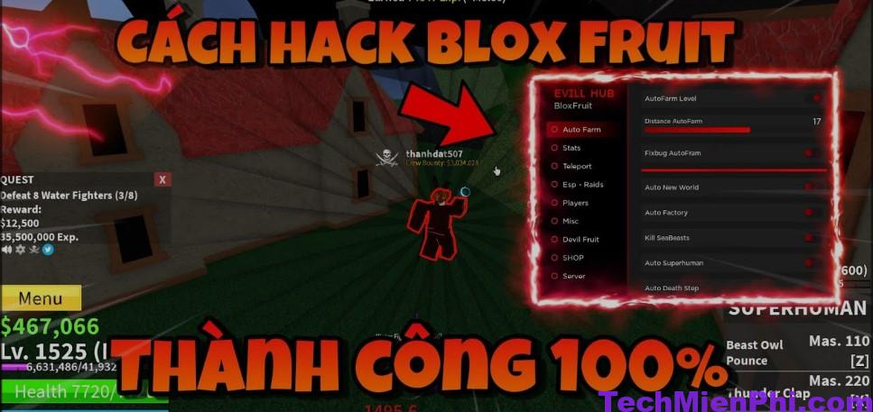 Hack Auto Farm Blox Fruit trên điện thoại