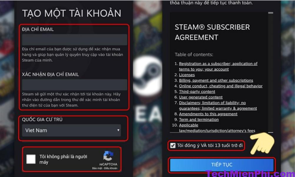 Tạo tài khoản Steam bị lỗi captcha