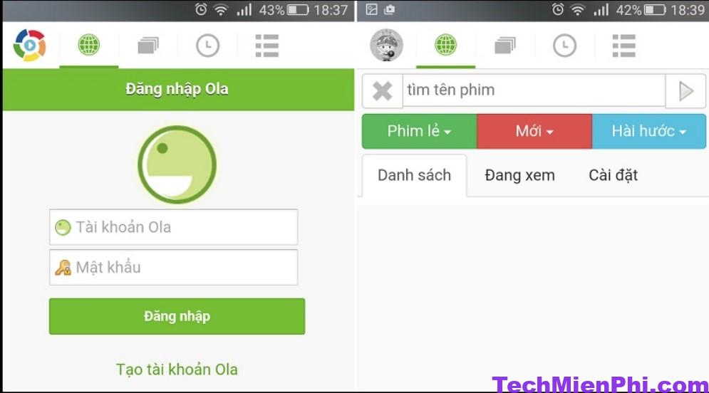 Sử dụng app Ola Player