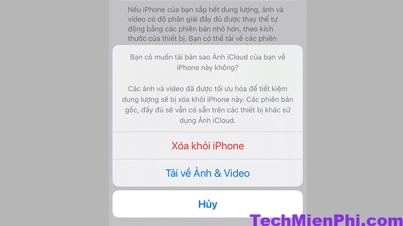 Xóa ảnh hoặc tải về iPhone