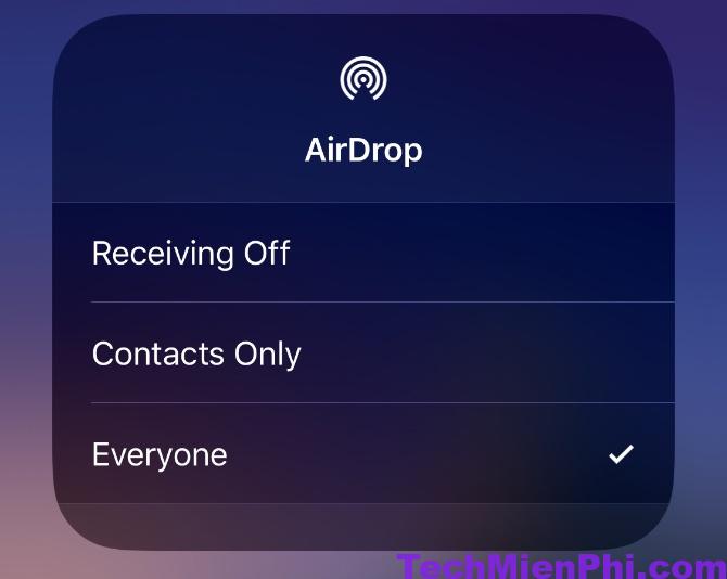 Kiểm tra kỹ chế độ hiển thị trên AirDrop