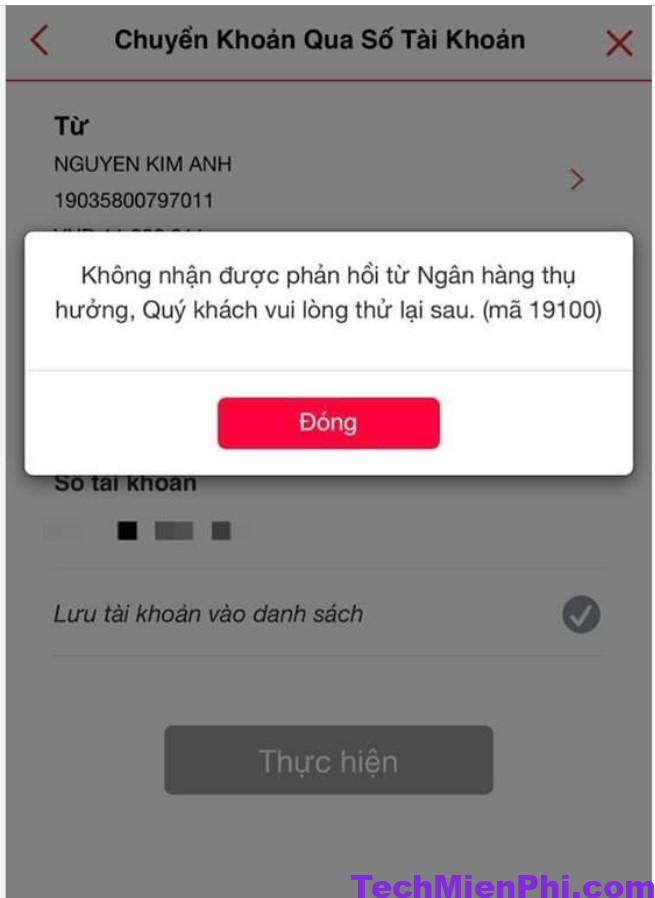 techcombank bị lỗi hôm nay