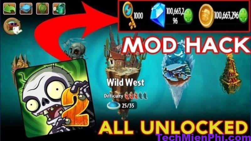 Tải Hack Plants vs Zombies 2 (Mod Full cây, Max level, 0 Sun)