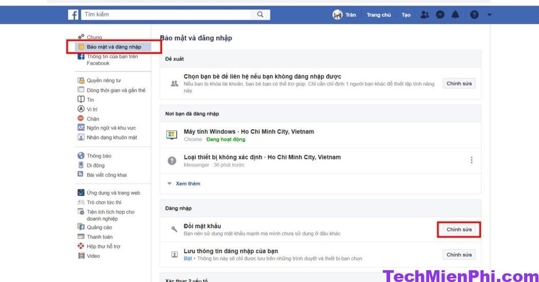 Cách đổi mật khẩu FaceBook